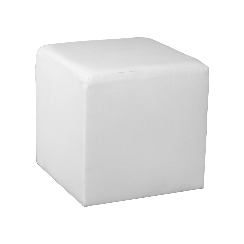 Square Cube Ottoman - White