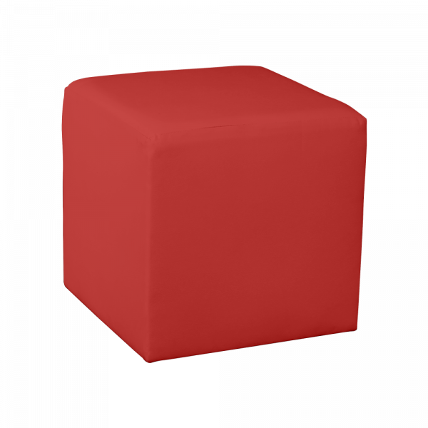 Square Cube Ottoman - Red