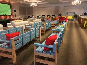 comfortable event seating furniture rental