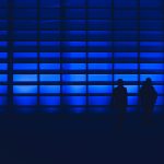 blue glowing wall