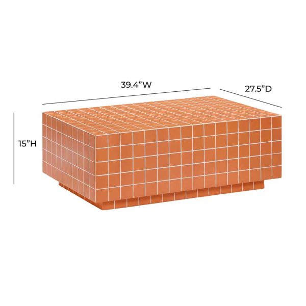 Tile Coffee Table - Orange - Image 4