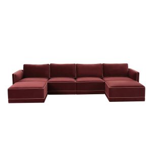 Ivan Maroon Sectional Sofa