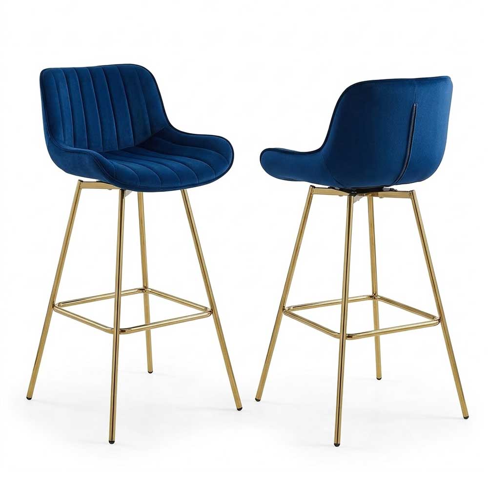 Elaine Barstool - Blue Velvet - Image 2