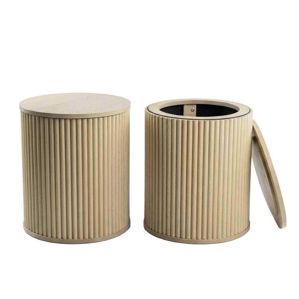 Fluted Side Table - W/ Storage - Image 2