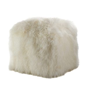 Furry Ottomans - Ivory