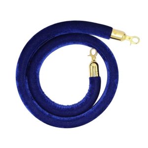 Stanchion Rope - 58" Blue W/ Gold Ends